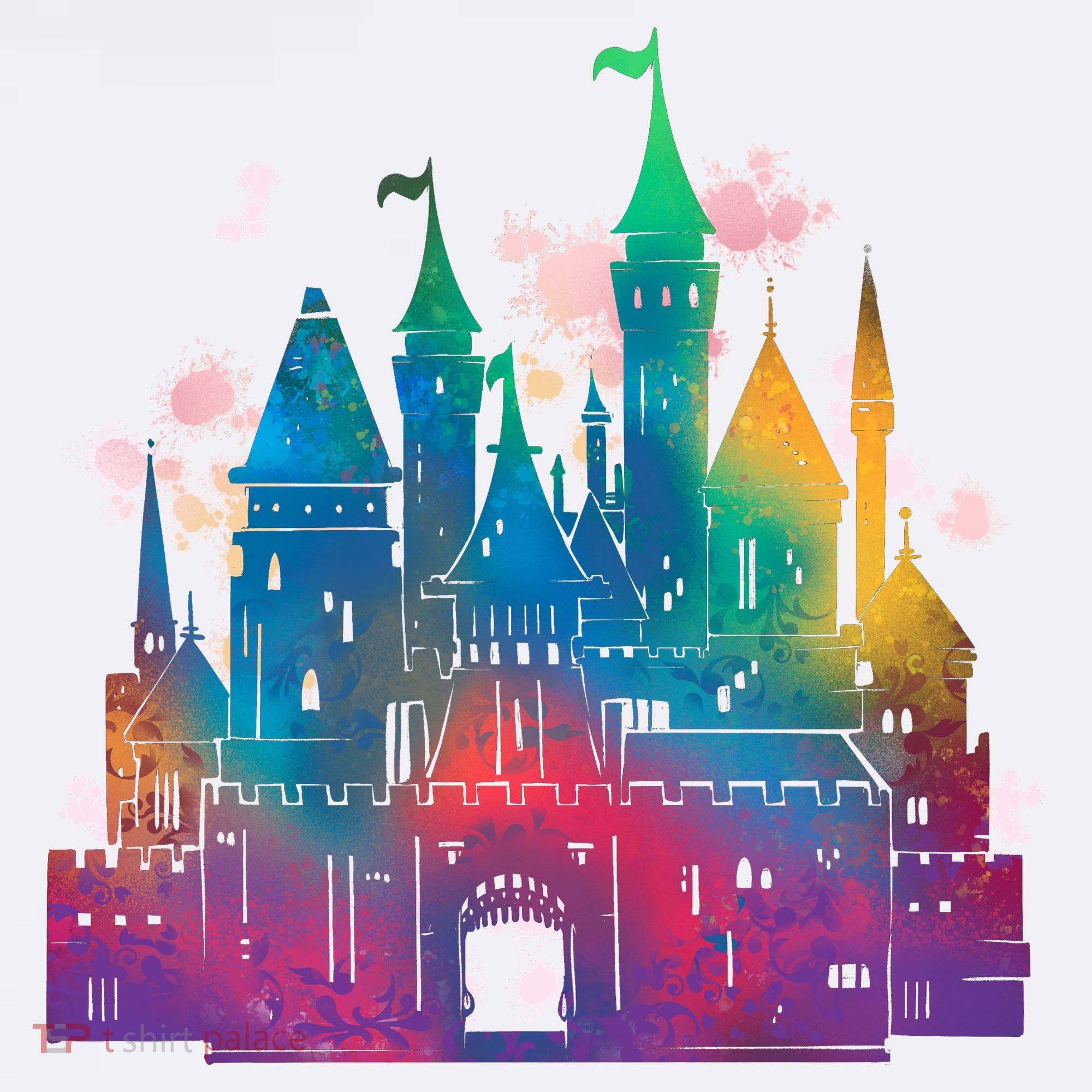 Rainbow Magical Castle Button