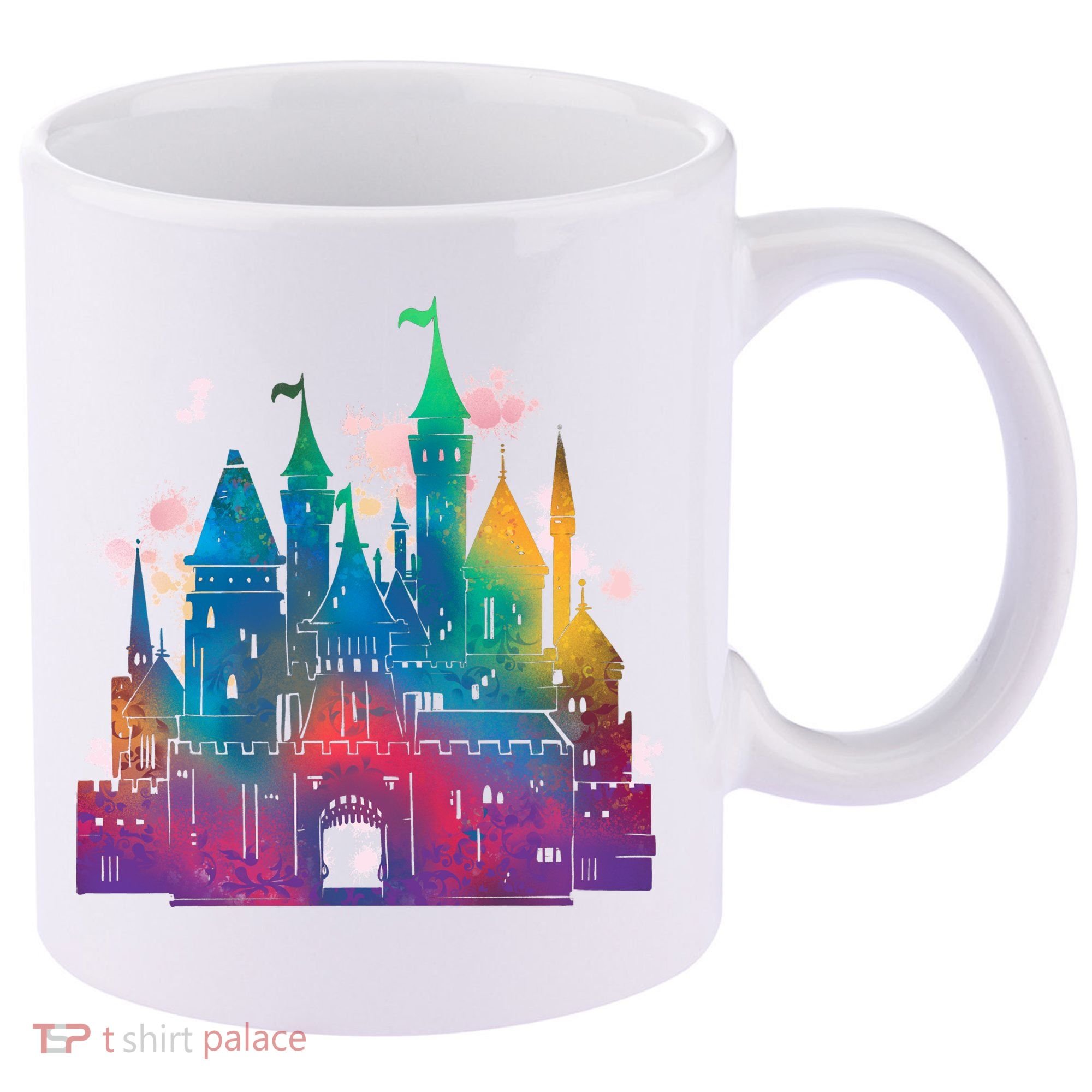 Rainbow Magical Castle 11oz C Handle Ceramic Mug