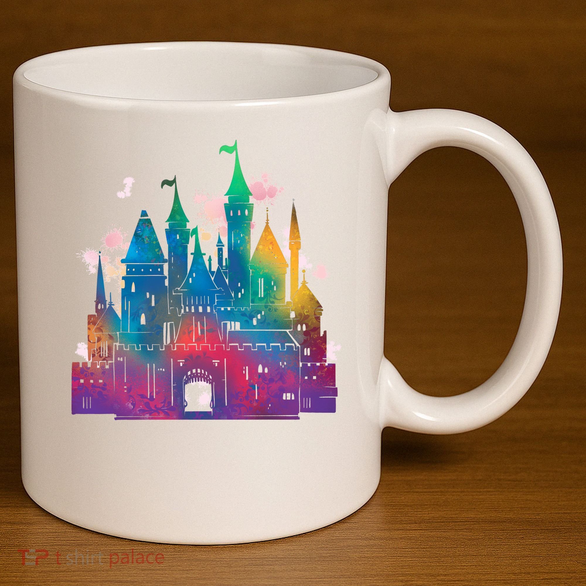 Rainbow Magical Castle 11oz C Handle Ceramic Mug