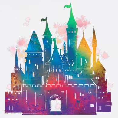 Rainbow Magical Castle Women's Perfect Tri Tunic Long Sleeve Shirt