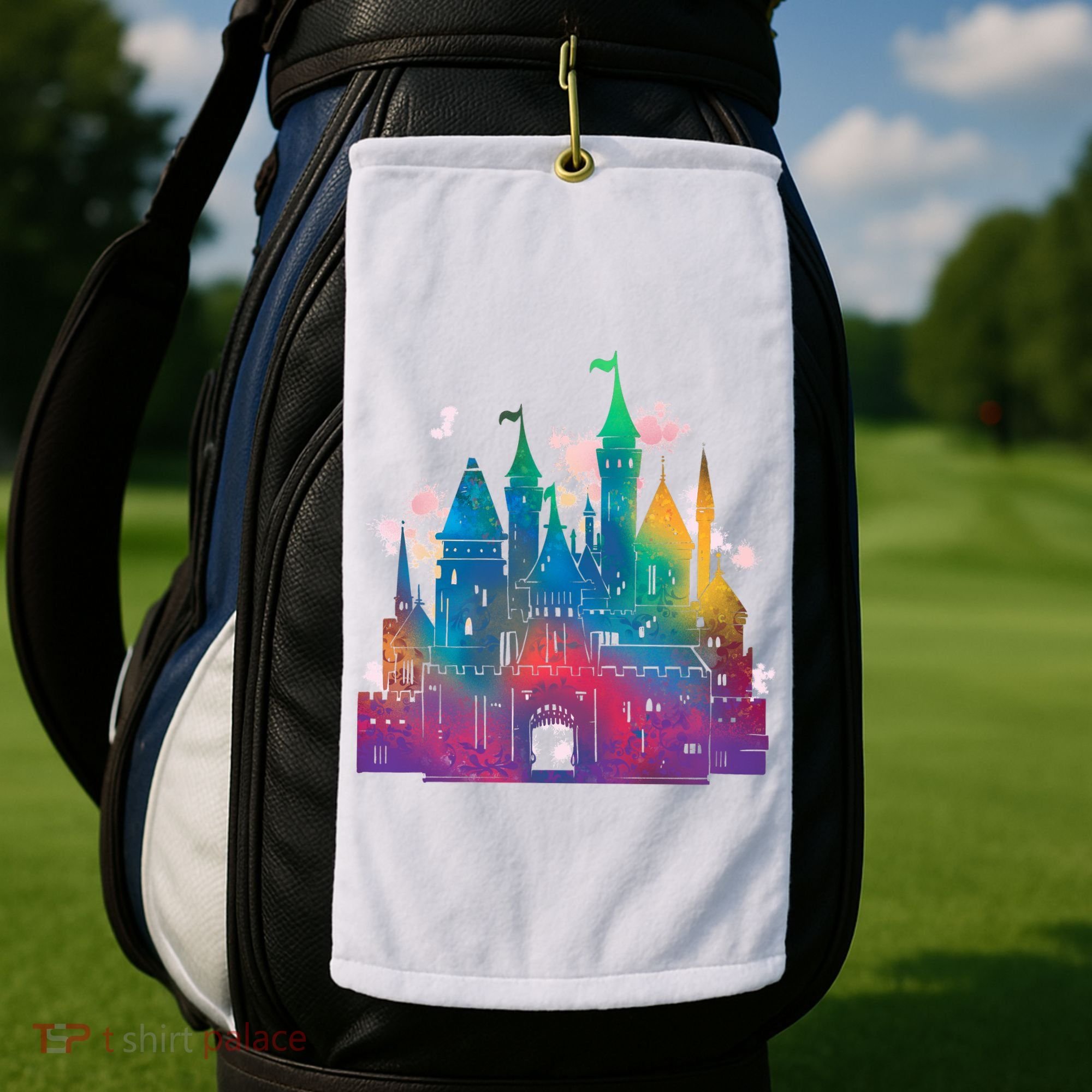 Rainbow Magical Castle Golf Towel