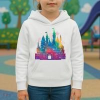 Rainbow Magical Castle Kids Hoodie thumb 3