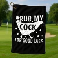 Rub My Cock For Good Luck Golf Towel thumb 1