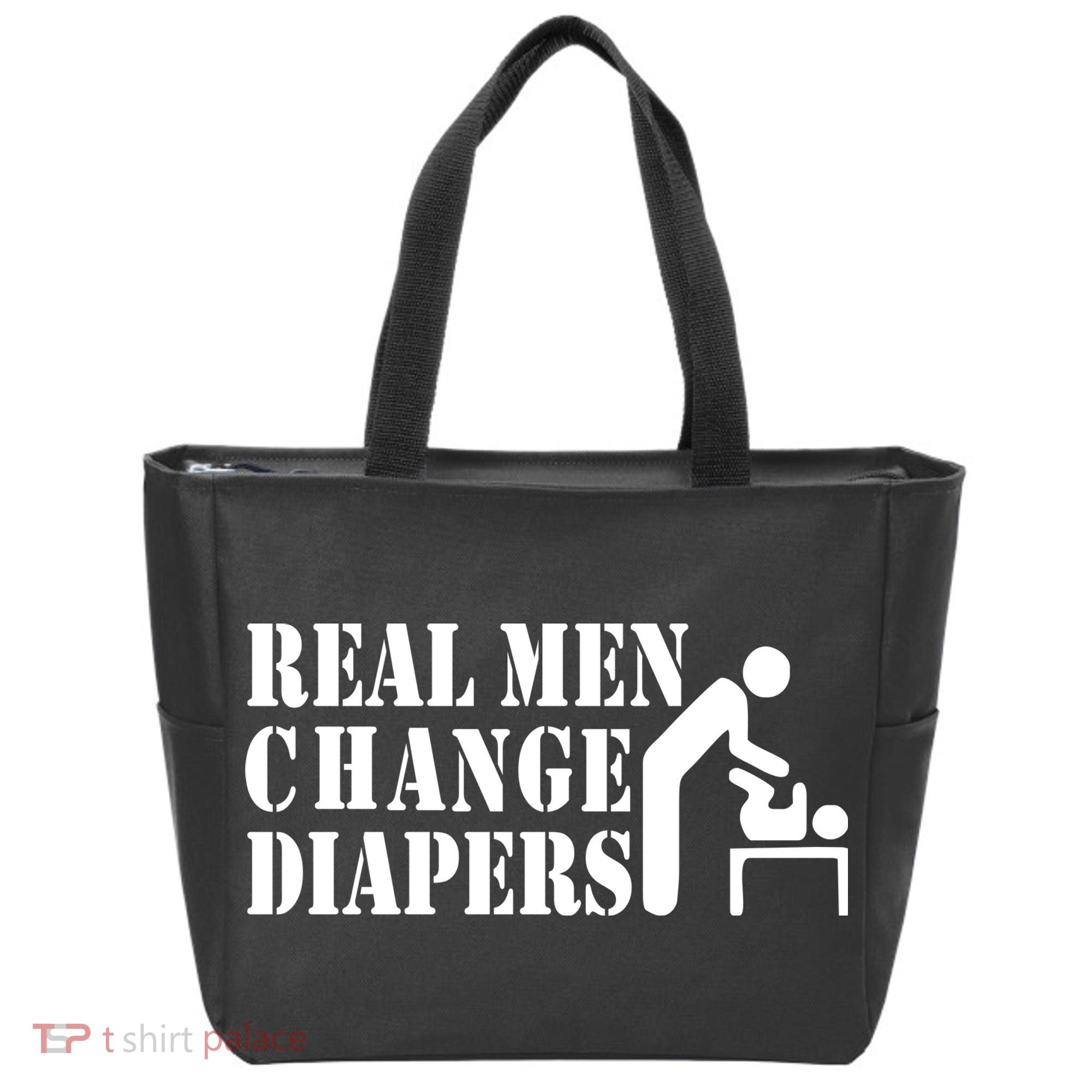 Real Men Change Diapers Tote Bag