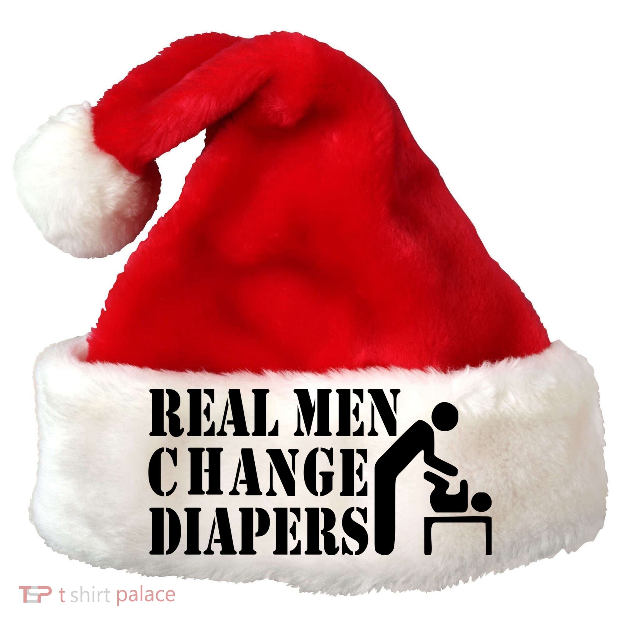 Real Men Change Diapers Santa Hat