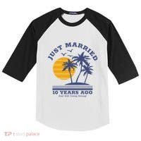 Romantic Matching Couples 10th Wedding Anniversary Kids Colorblock Raglan Jersey thumb 0