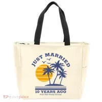 Romantic Matching Couples 10th Wedding Anniversary Tote Bag thumb 0