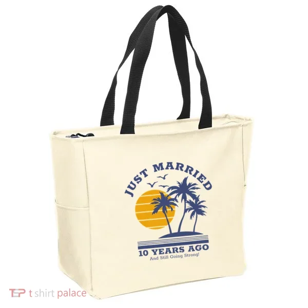 Romantic Matching Couples 10th Wedding Anniversary Tote Bag