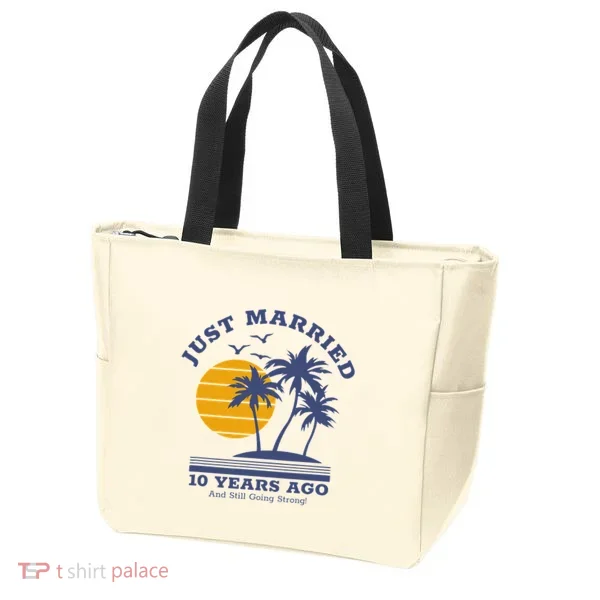 Romantic Matching Couples 10th Wedding Anniversary Tote Bag