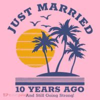 Romantic Matching Couples 10th Wedding Anniversary Coaster thumb 2