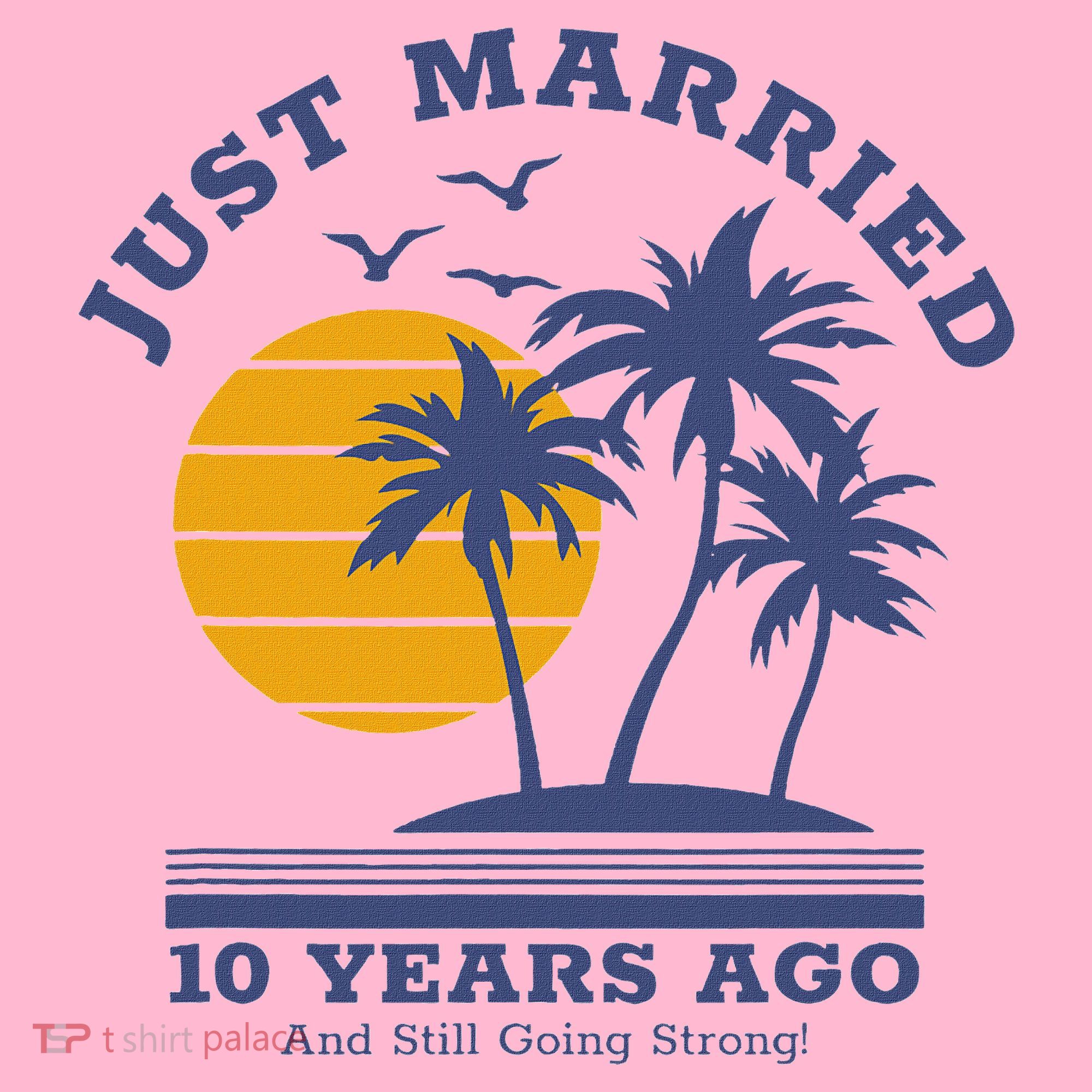 Romantic Matching Couples 10th Wedding Anniversary Coaster