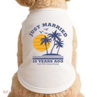 Romantic Matching Couples 10th Wedding Anniversary Doggie Tank thumb 0