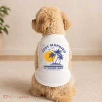 Romantic Matching Couples 10th Wedding Anniversary Doggie Tank thumb 2