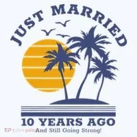 Romantic Matching Couples 10th Wedding Anniversary Doggie Tank thumb 4