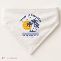 Romantic Matching Couples 10th Wedding Anniversary USA-Made Doggie Bandana thumb 0