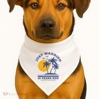 Romantic Matching Couples 10th Wedding Anniversary USA-Made Doggie Bandana thumb 1