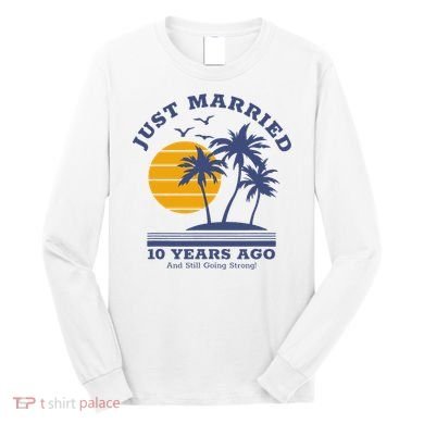 Romantic Matching Couples 10th Wedding Anniversary Long Sleeve Shirt
