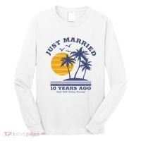 Romantic Matching Couples 10th Wedding Anniversary Long Sleeve Shirt thumb 0
