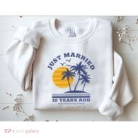 Romantic Matching Couples 10th Wedding Anniversary Sweatshirt thumb 2