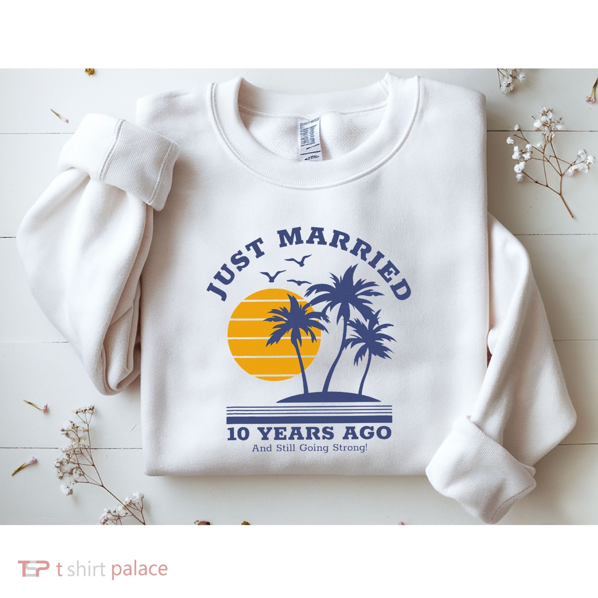 Romantic Matching Couples 10th Wedding Anniversary Sweatshirt