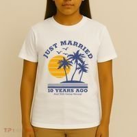 Romantic Matching Couples 10th Wedding Anniversary T-Shirt thumb 4