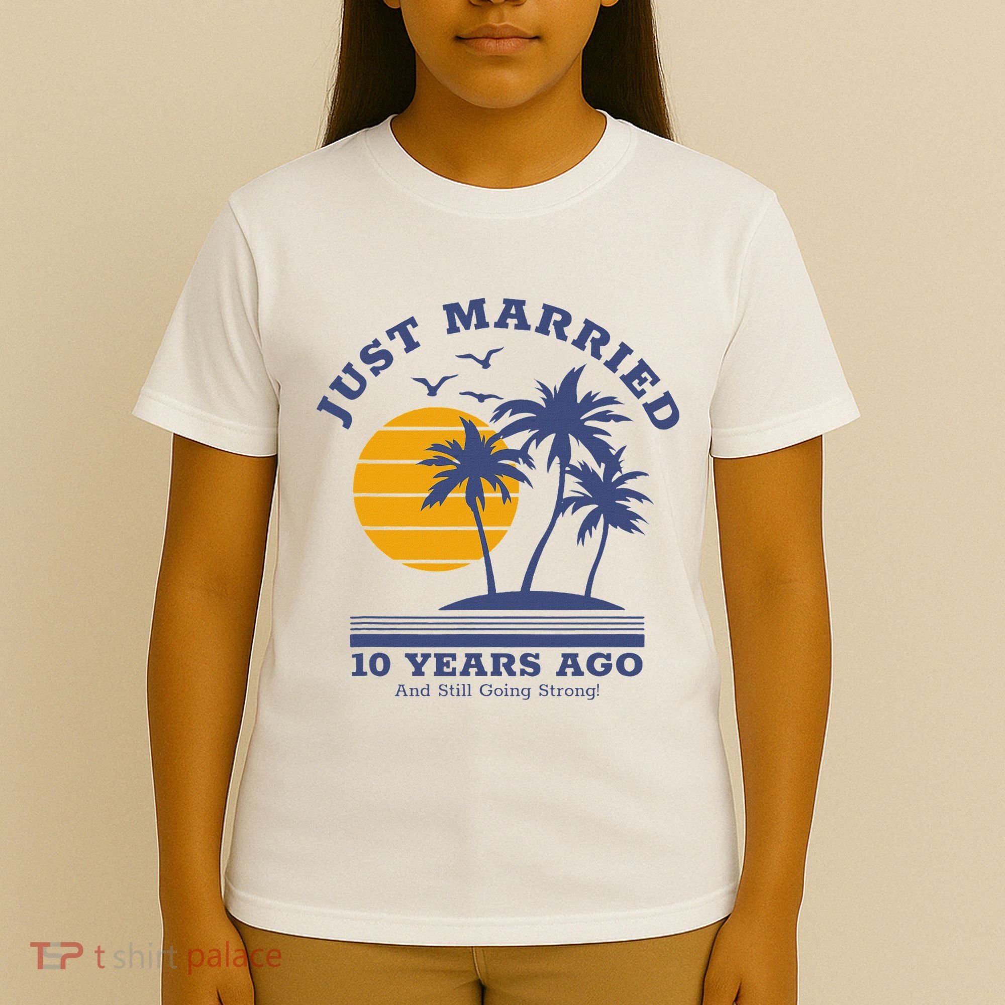 Romantic Matching Couples 10th Wedding Anniversary T-Shirt