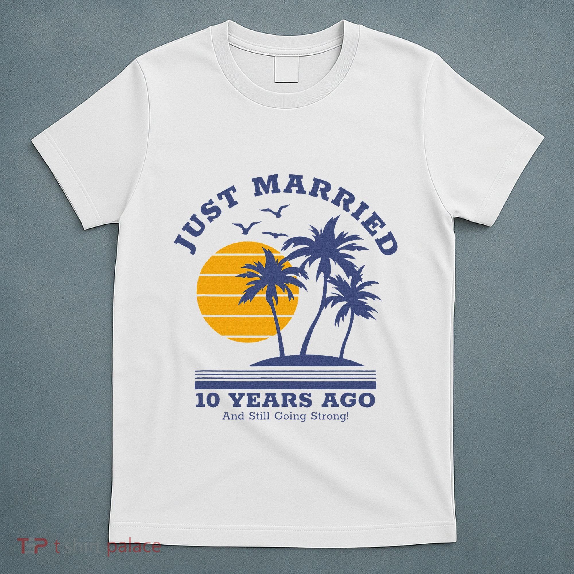 Romantic Matching Couples 10th Wedding Anniversary T-Shirt