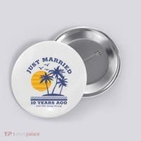 Romantic Matching Couples 10th Wedding Anniversary Button thumb 0