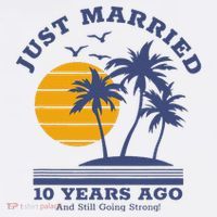 Romantic Matching Couples 10th Wedding Anniversary Button thumb 1
