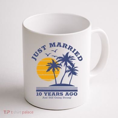 Romantic Matching Couples 10th Wedding Anniversary Coffee Mug back