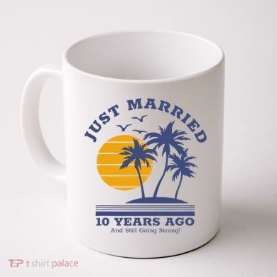 Romantic Matching Couples 10th Wedding Anniversary Coffee Mug