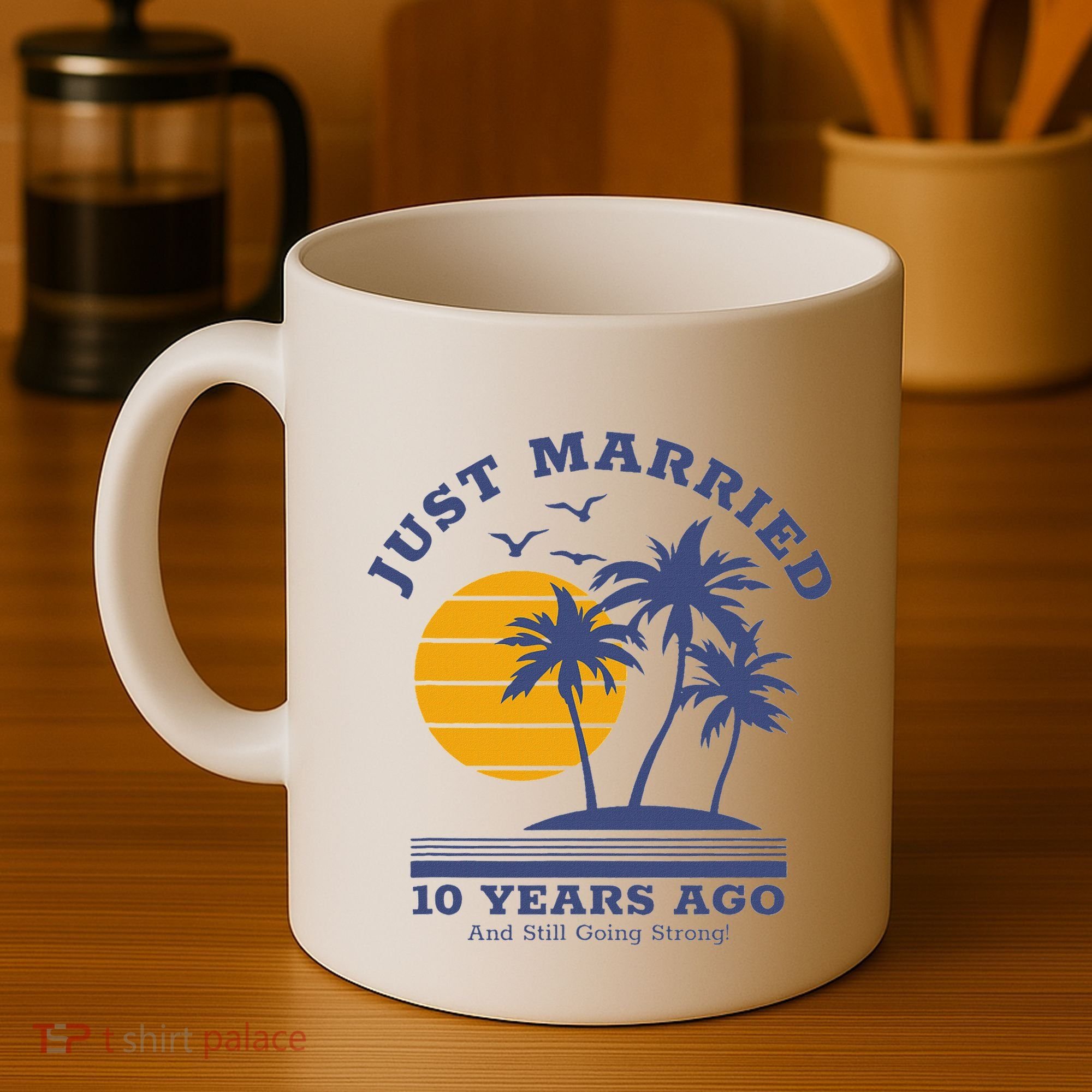 Romantic Matching Couples 10th Wedding Anniversary Coffee Mug