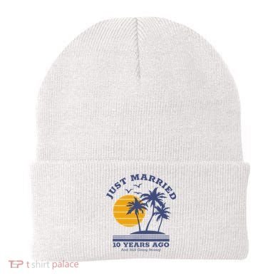 Romantic Matching Couples 10th Wedding Anniversary Beanie