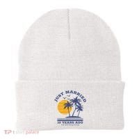 Romantic Matching Couples 10th Wedding Anniversary Beanie thumb 0
