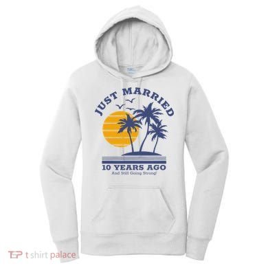 Romantic Matching Couples 10th Wedding Anniversary Women's Hoodie