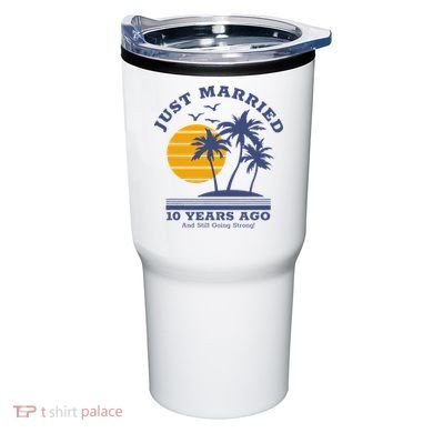 Romantic Matching Couples 10th Wedding Anniversary Tumbler