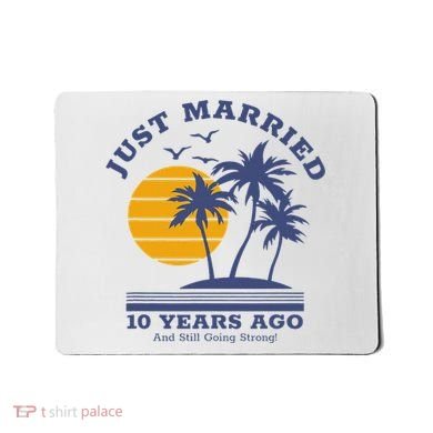 Romantic Matching Couples 10th Wedding Anniversary Mousepad