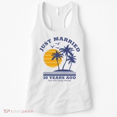 Romantic Matching Couples 10th Wedding Anniversary Women's Tank Top