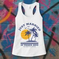 Romantic Matching Couples 10th Wedding Anniversary Women's Tank Top thumb 3