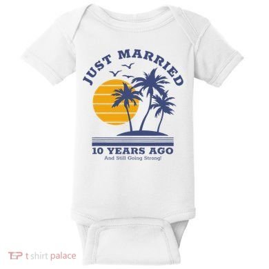 Romantic Matching Couples 10th Wedding Anniversary Baby Bodysuit