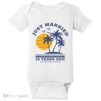 Romantic Matching Couples 10th Wedding Anniversary Baby Bodysuit thumb 0