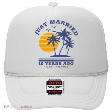 Romantic Matching Couples 10th Wedding Anniversary Hat
