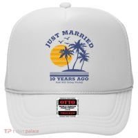 Romantic Matching Couples 10th Wedding Anniversary Hat thumb 0