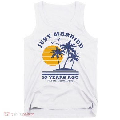 Romantic Matching Couples 10th Wedding Anniversary Tank Top