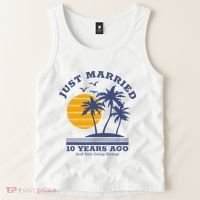 Romantic Matching Couples 10th Wedding Anniversary Tank Top thumb 2