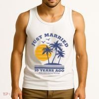 Romantic Matching Couples 10th Wedding Anniversary Tank Top thumb 3