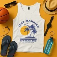 Romantic Matching Couples 10th Wedding Anniversary Tank Top thumb 4