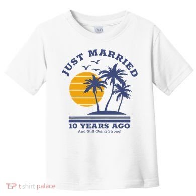 Romantic Matching Couples 10th Wedding Anniversary Toddler T-Shirt