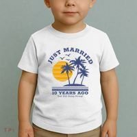 Romantic Matching Couples 10th Wedding Anniversary Toddler T-Shirt thumb 2