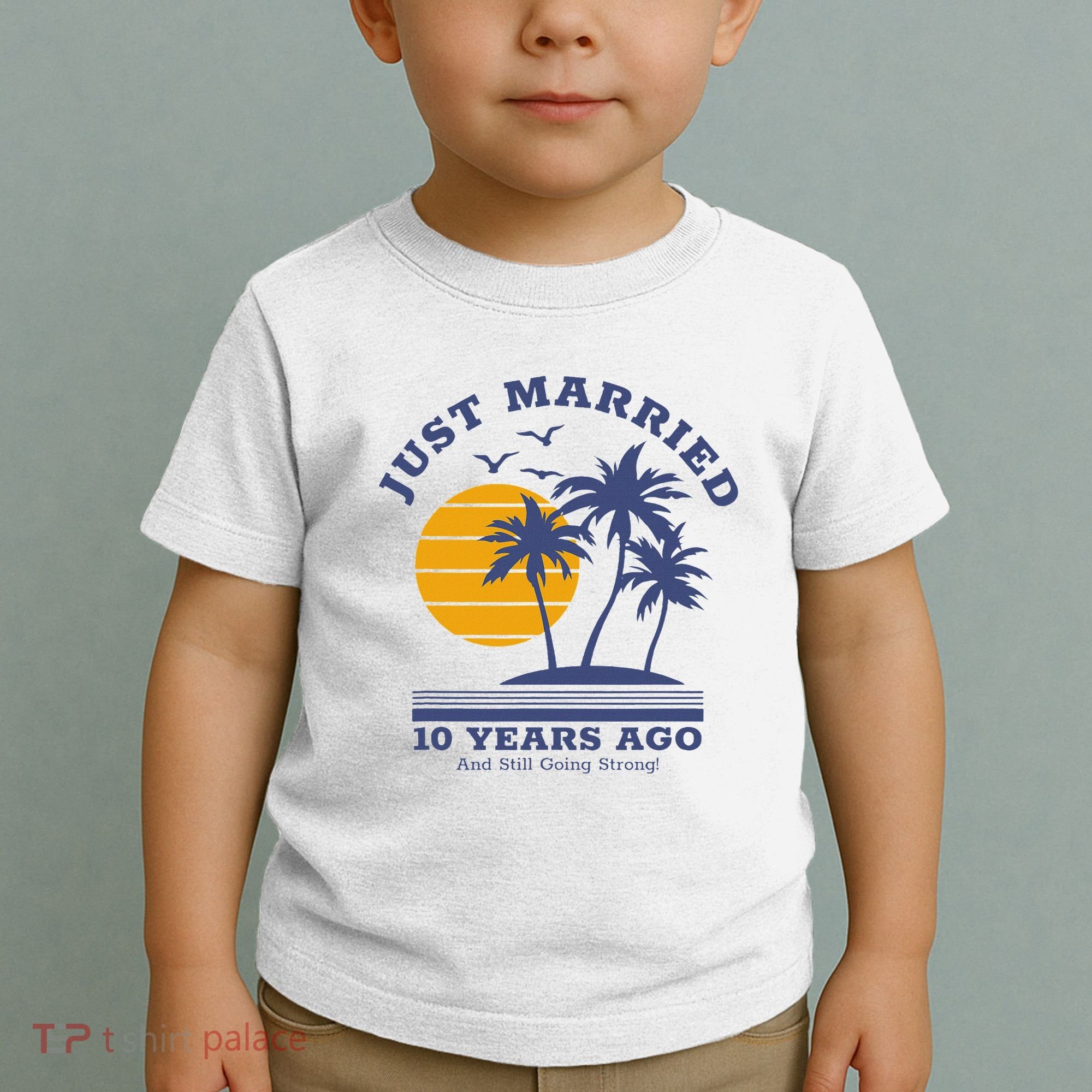 Romantic Matching Couples 10th Wedding Anniversary Toddler T-Shirt